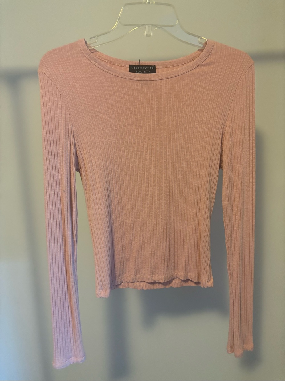 Streetwear Society Blush Ribbed Long-Sleeve Tee